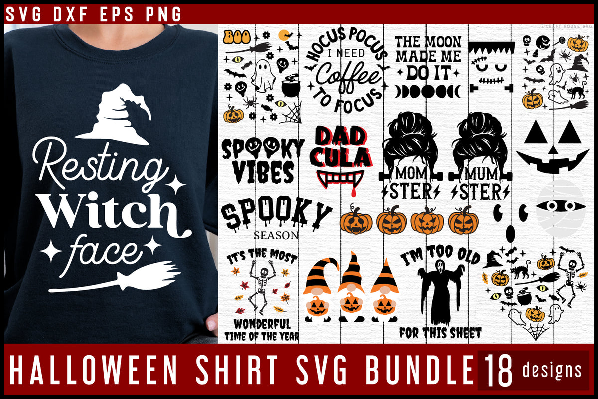 Halloween SVG Bundle Halloween Shirt Design Cut Files - Craft House SVG