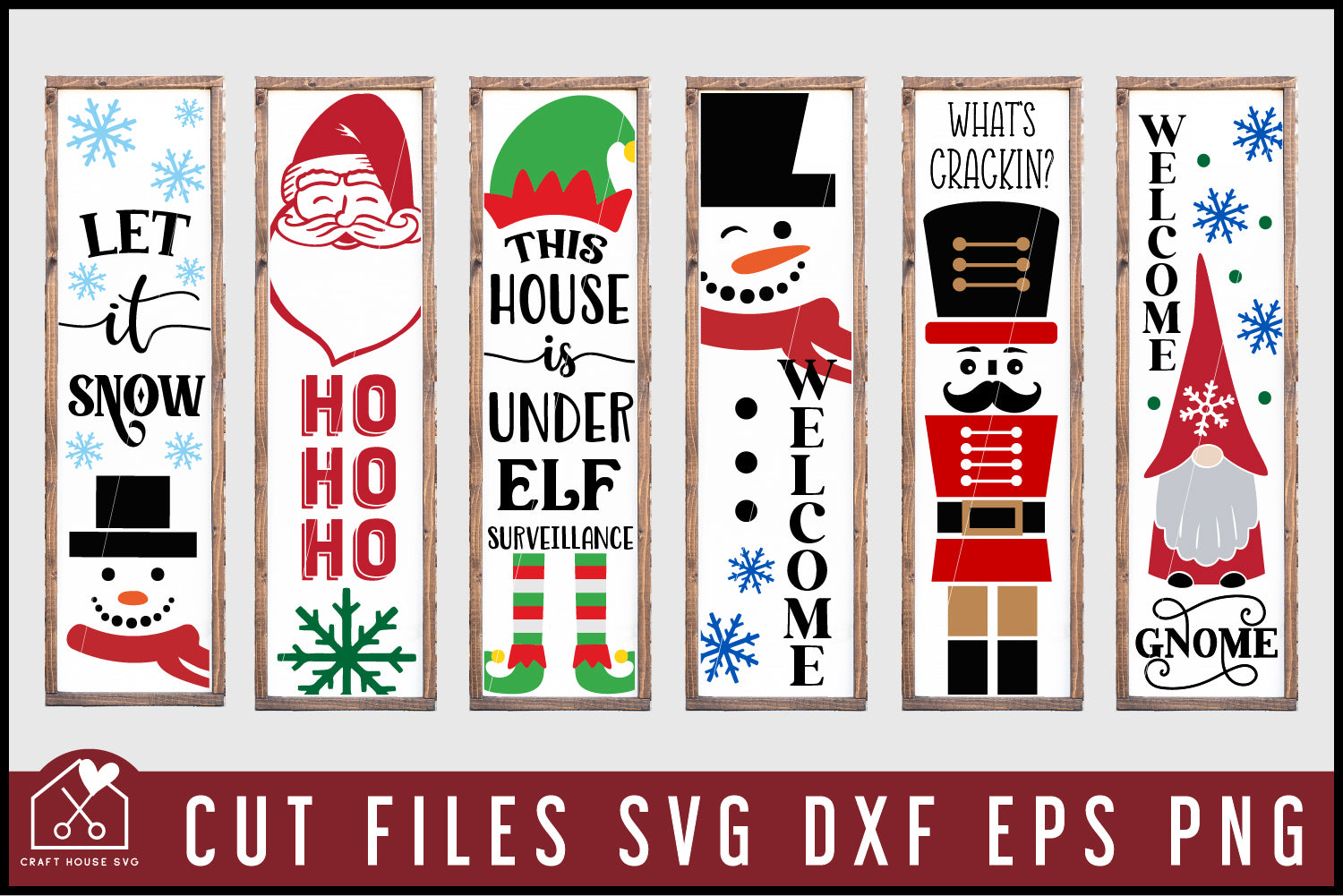 Vertical Christmas Sign SVG Bundle