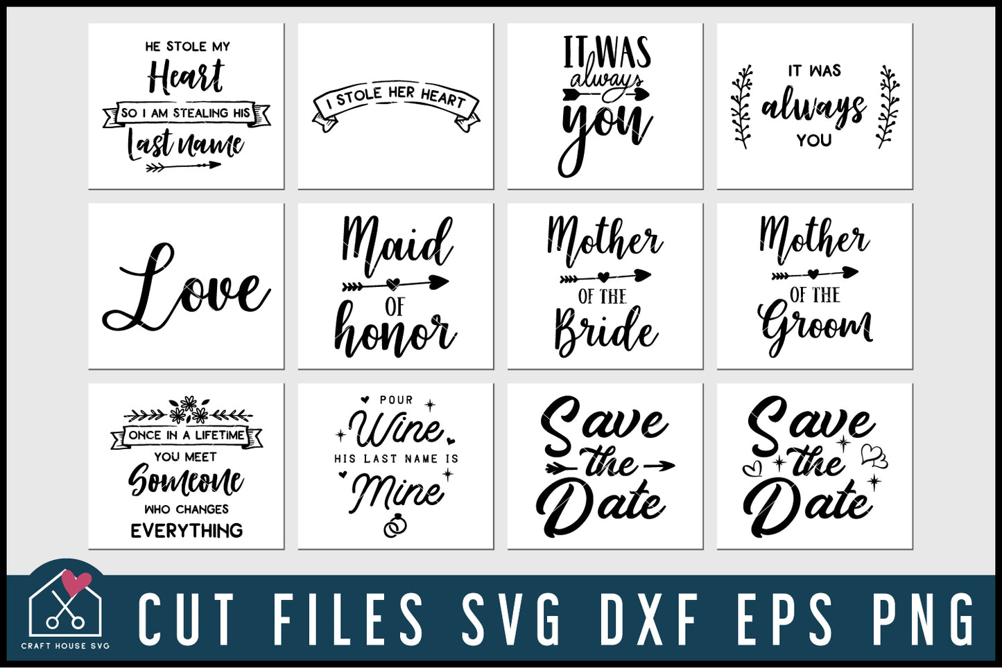 Wedding SVG Bundle - Craft House SVG
