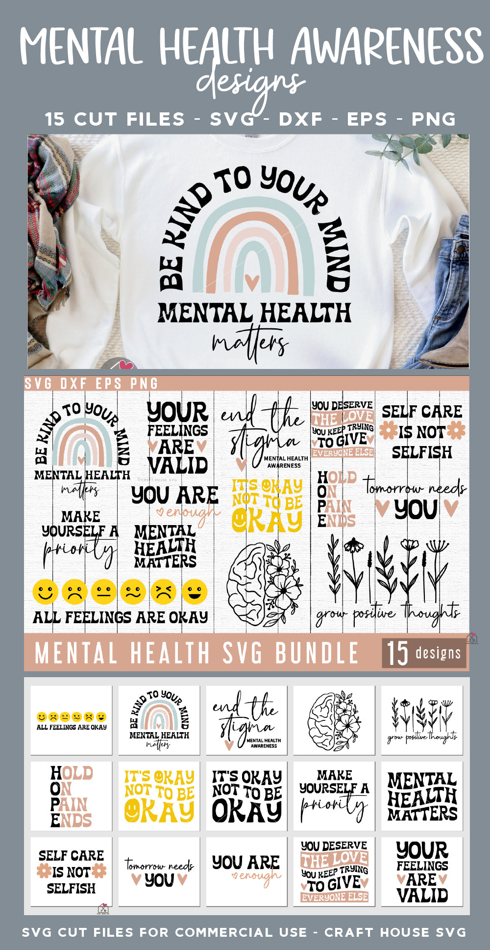 Mental Health Awareness SVG Bundle