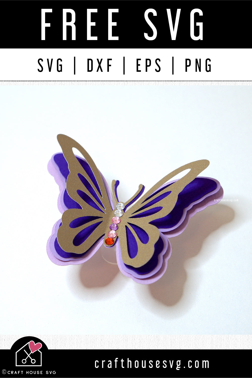FREE 3D Layered Butterfly SVG | FB224 - Craft House SVG