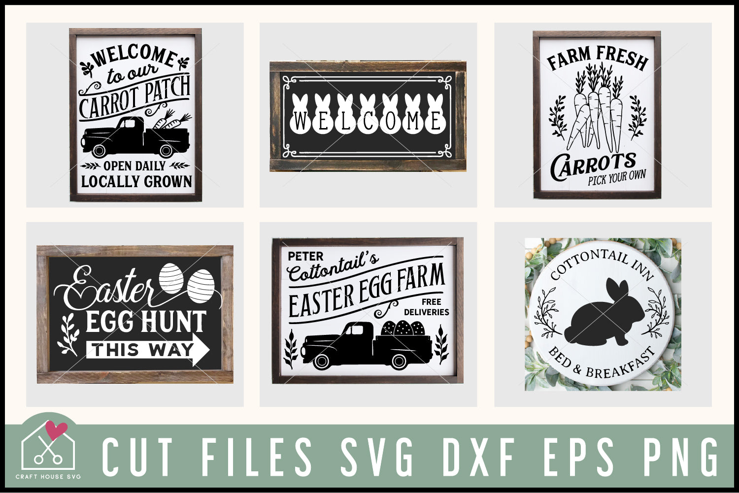 Vintage Easter Sign SVG Bundle