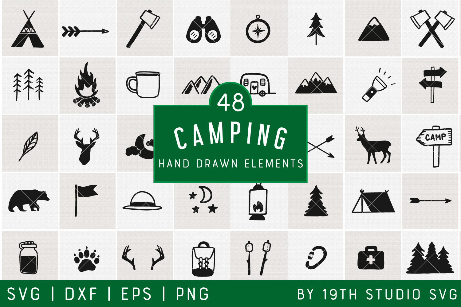 Camping Illustration Bundle | VB36 Craft House SVG - SVG files for Cricut and Silhouette