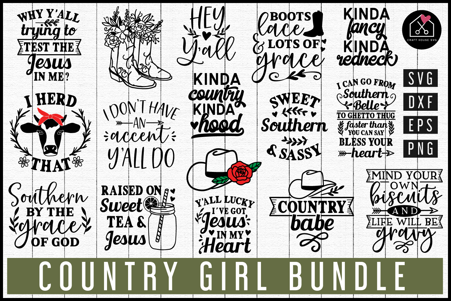 Country Girl SVG Bundle | MB71 Craft House SVG - SVG files for Cricut and Silhouette