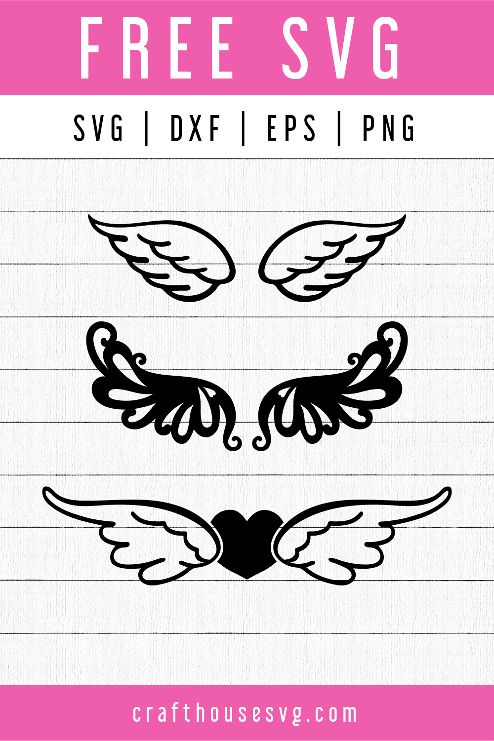 FREE Angel wings SVG | FB92 Craft House SVG - SVG files for Cricut and Silhouette