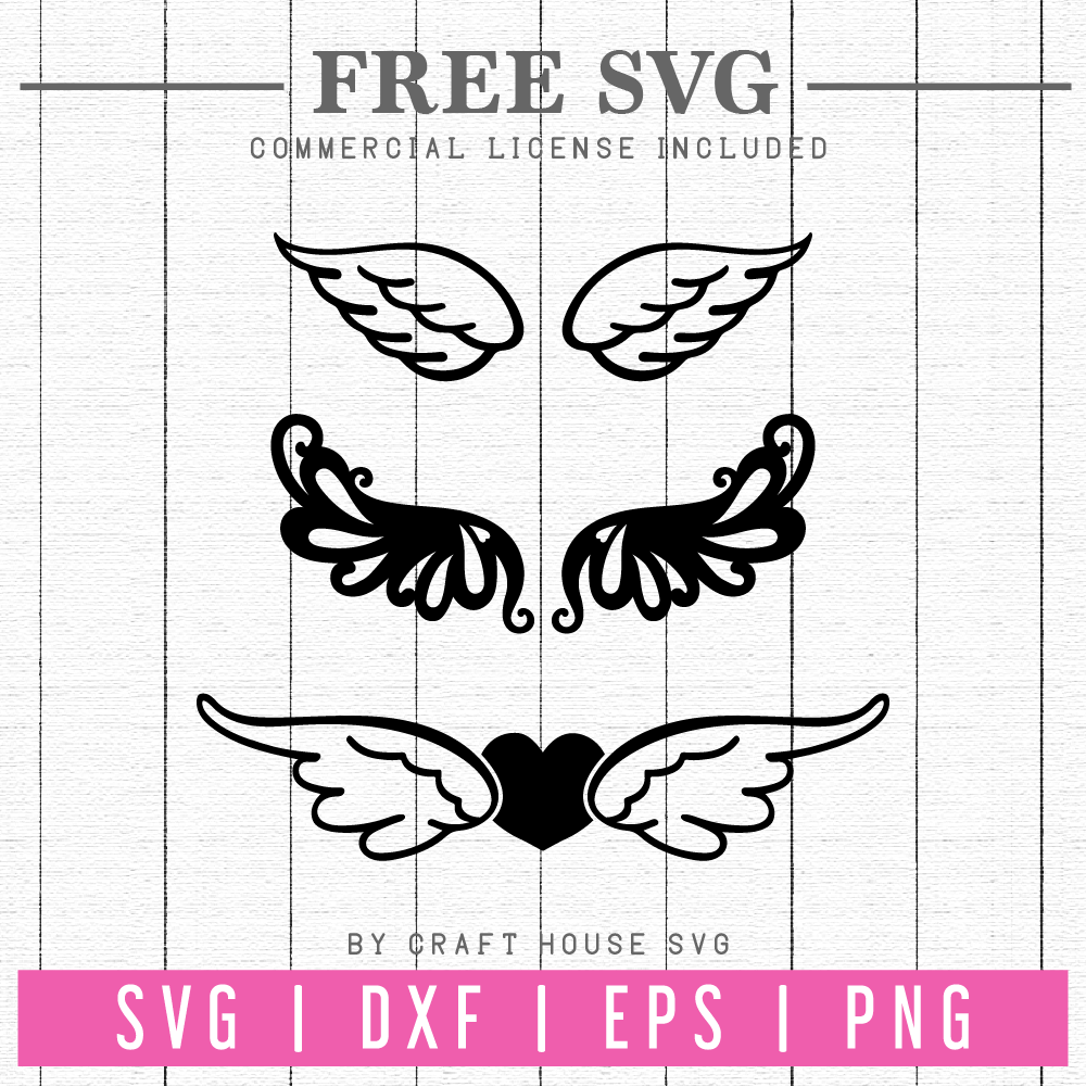 FREE Angel wings SVG | FB92 Craft House SVG - SVG files for Cricut and Silhouette
