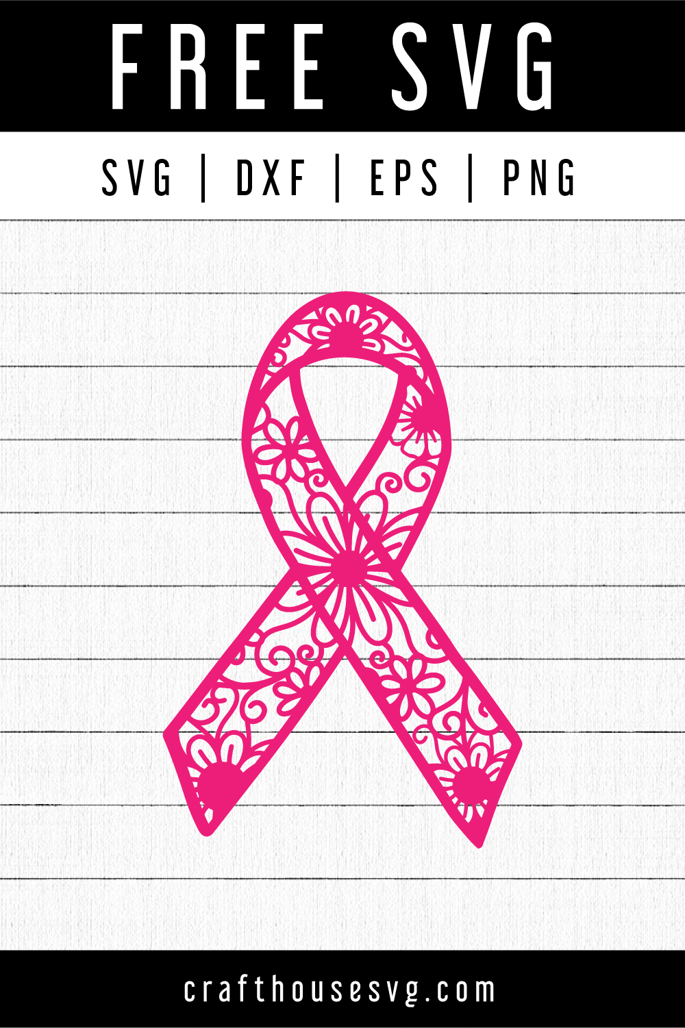 FREE Awareness ribbon mandala SVG | FB111 Craft House SVG - SVG files for Cricut and Silhouette
