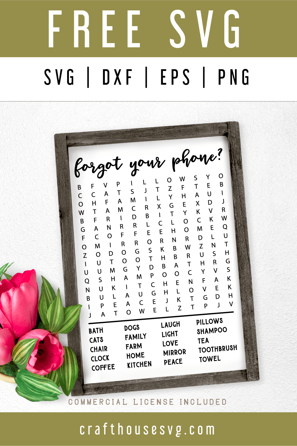 Free Bathroom Word Search SVG | FB63 Craft House SVG - SVG files for Cricut and Silhouette