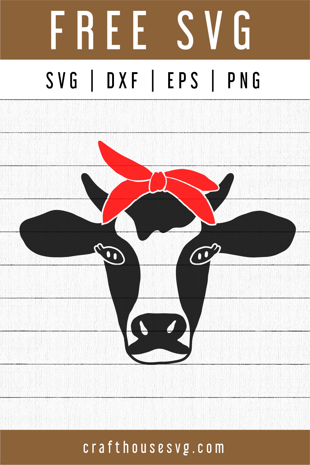 FREE Cow SVG - Cow Bandana SVG Craft House SVG - SVG files for Cricut and Silhouette
