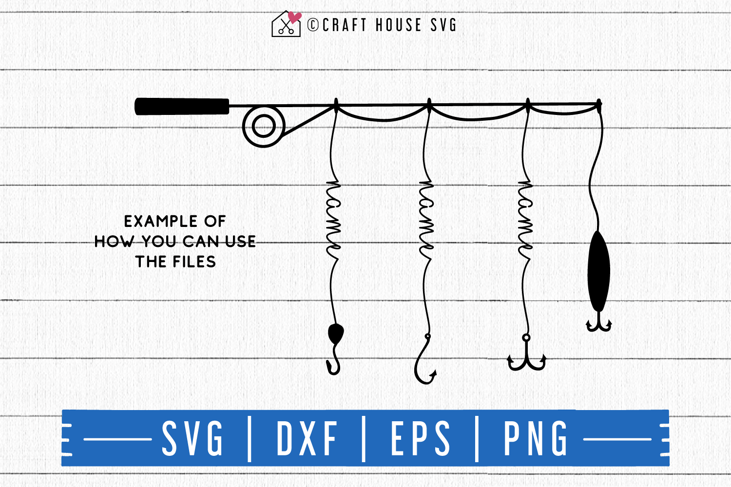 FREE Fishing rod SVG | FB114 Craft House SVG - SVG files for Cricut and Silhouette