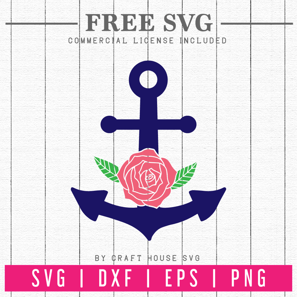 FREE Floral anchor SVG | FB112 Craft House SVG - SVG files for Cricut and Silhouette