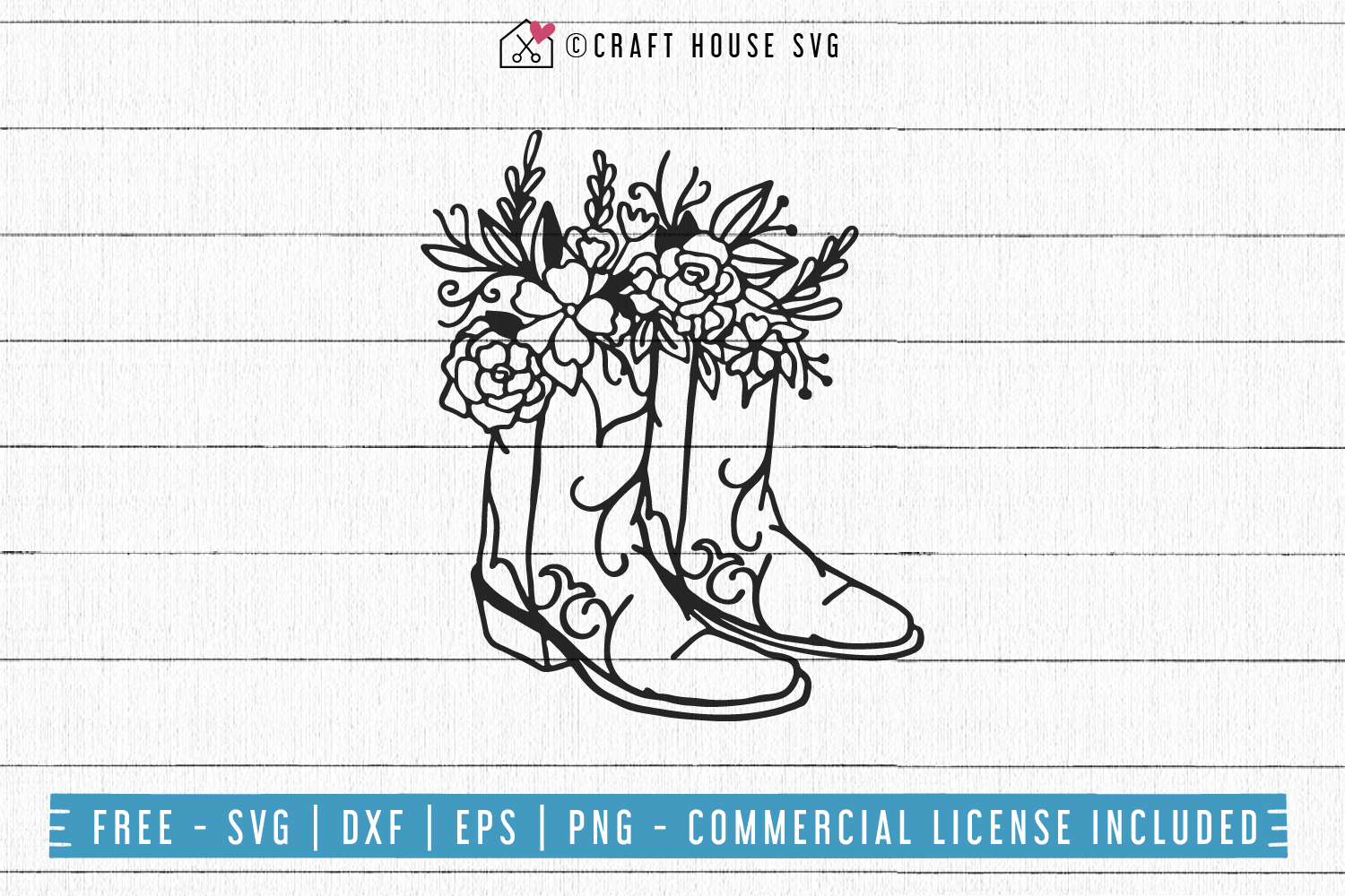 Free Floral Cowboy Boots SVG | FB75 Craft House SVG - SVG files for Cricut and Silhouette