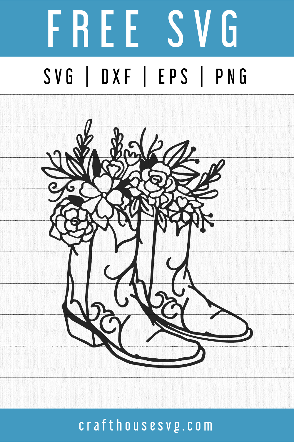 Free Floral Cowboy Boots SVG | FB75 Craft House SVG - SVG files for Cricut and Silhouette