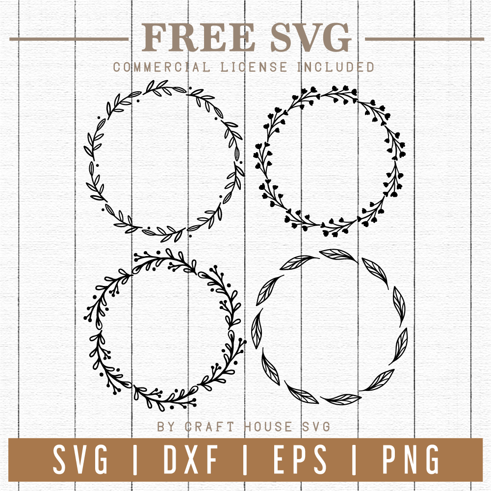 Free Floral wreaths SVG | FB68 Craft House SVG - SVG files for Cricut and Silhouette