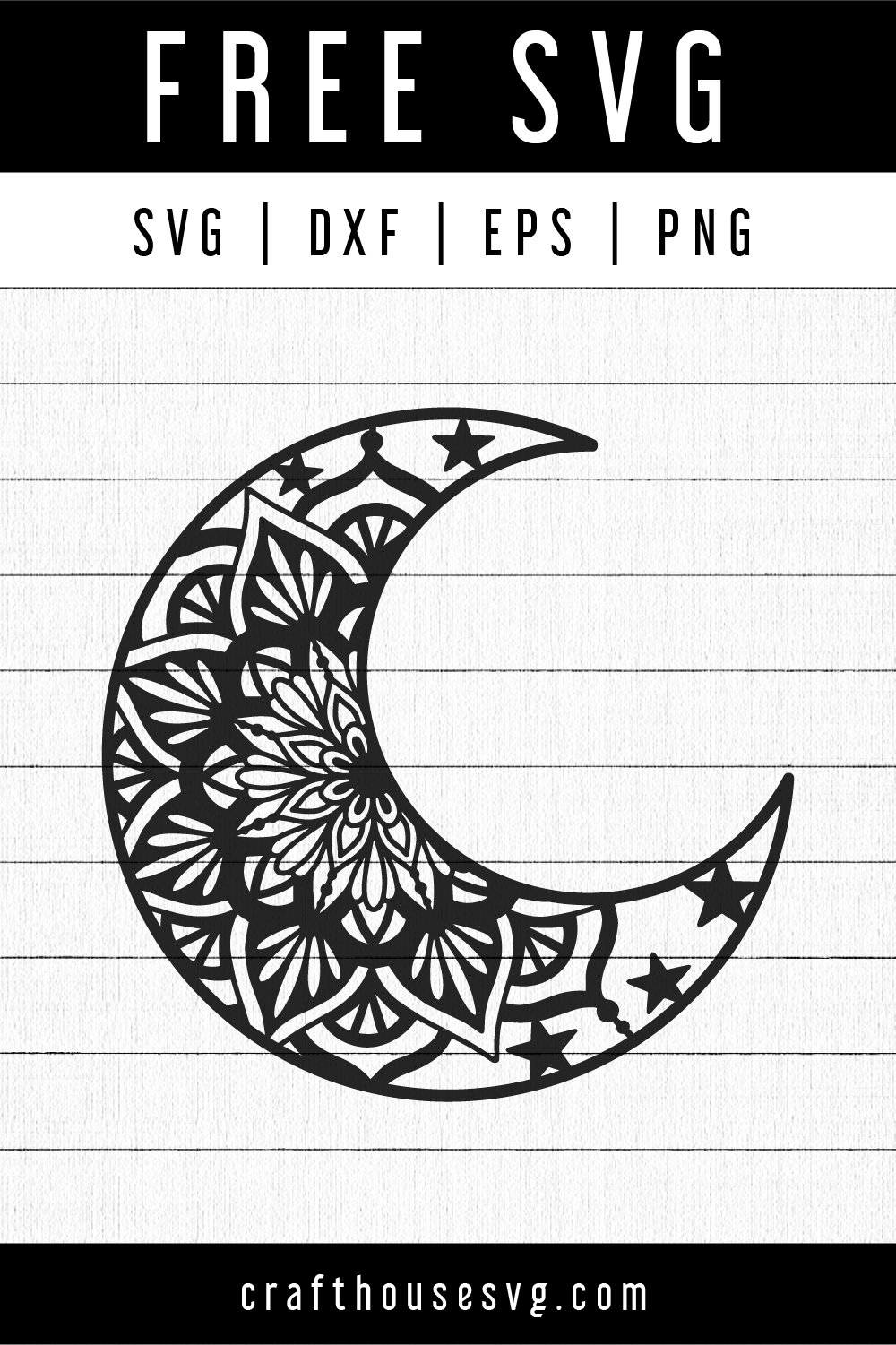 FREE Moon Mandala SVG | FB106 Craft House SVG - SVG files for Cricut and Silhouette