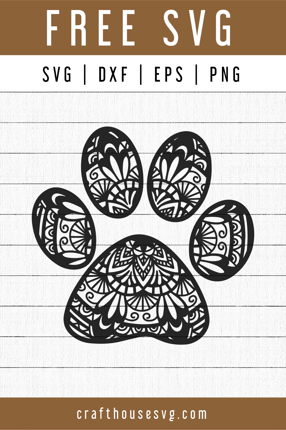 FREE Paw Print Mandala SVG | FB107 Craft House SVG - SVG files for Cricut and Silhouette