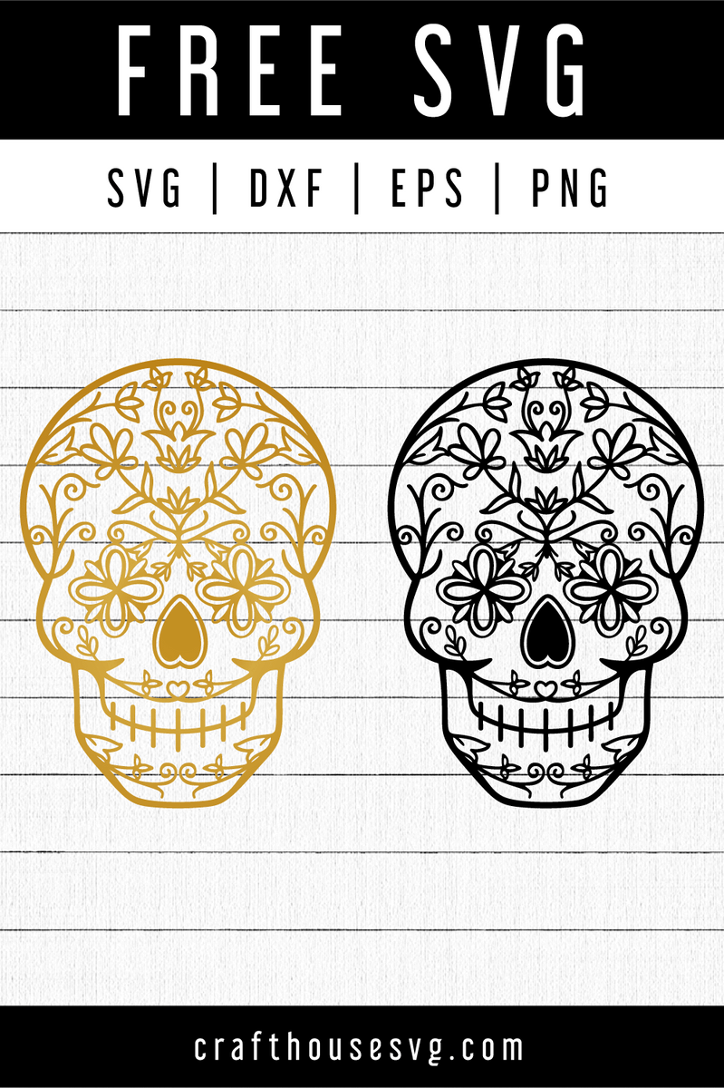 Flower Skull Zentangle Boho Mandala, Svg Png Dxf Eps Cricut - free svg  files for cricut