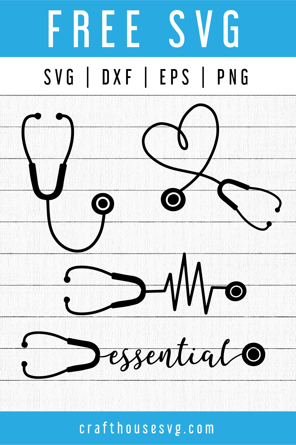FREE Stethoscope SVG | FB90 Craft House SVG - SVG files for Cricut and Silhouette