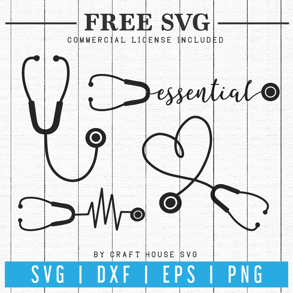 FREE Stethoscope SVG | FB90 Craft House SVG - SVG files for Cricut and Silhouette