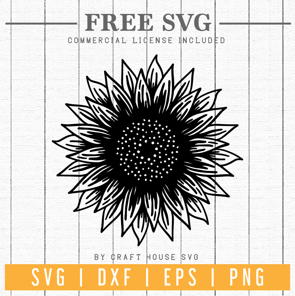 FREE Sunflower SVG | FB100 Craft House SVG - SVG files for Cricut and Silhouette