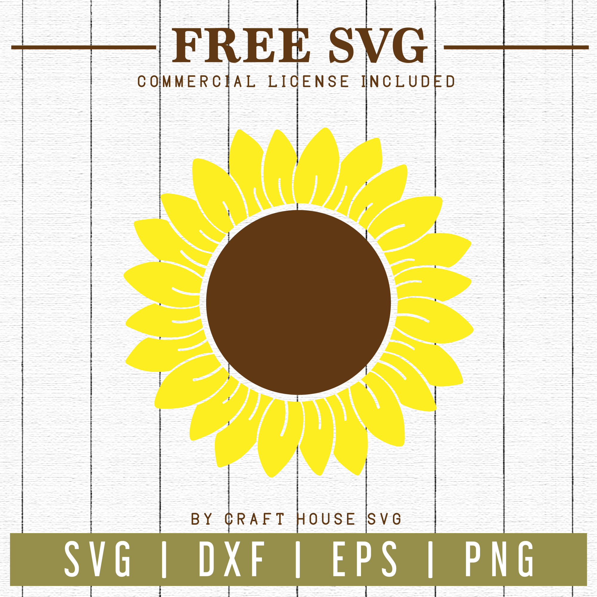 Free Sunflower SVG | FB59 Craft House SVG - SVG files for Cricut and Silhouette