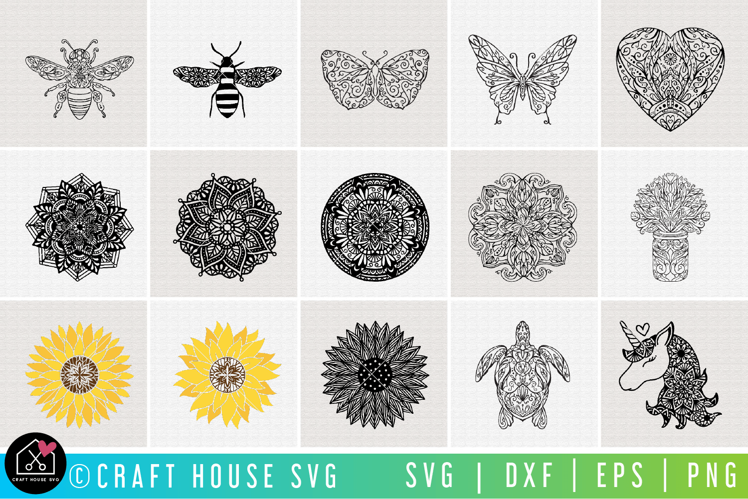 Mandala SVG Bundle | MB74 Craft House SVG - SVG files for Cricut and Silhouette