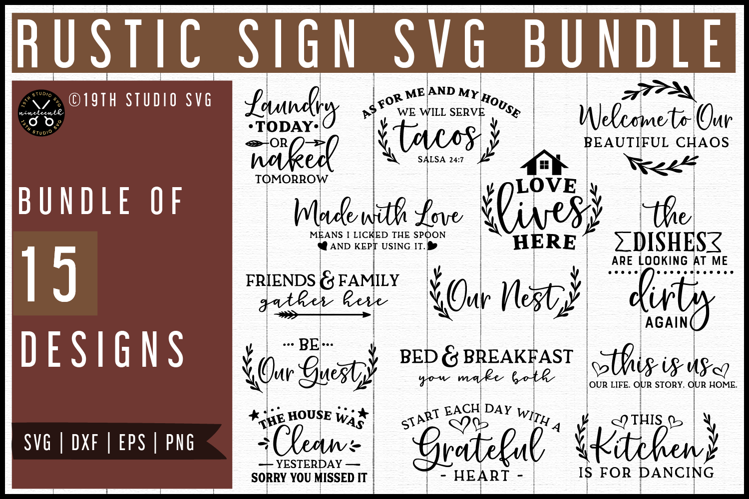 Rustic Sign SVG Bundle | MB60 Craft House SVG - SVG files for Cricut and Silhouette