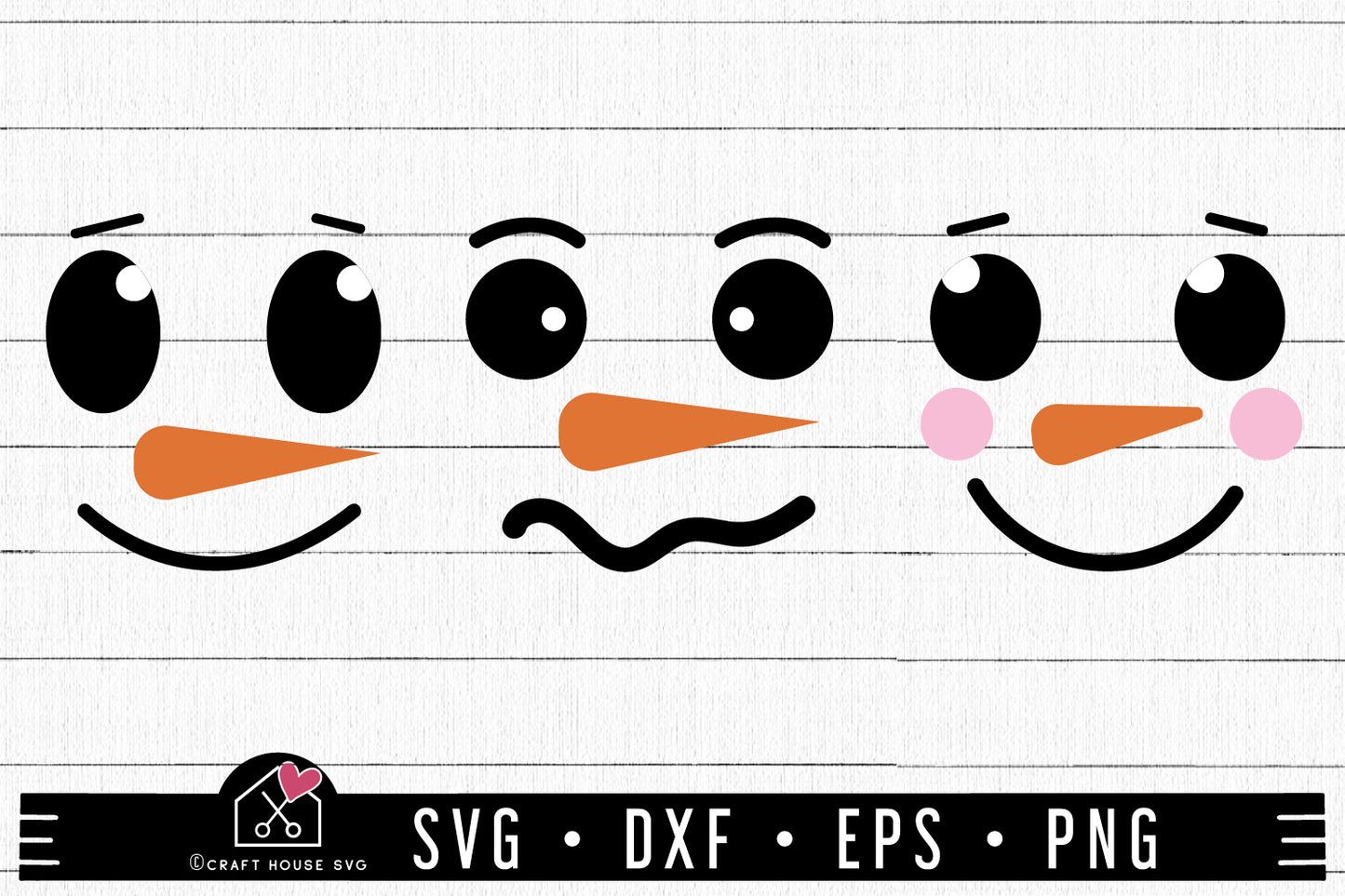 Snowman Faces SVG Christmas Cut Files