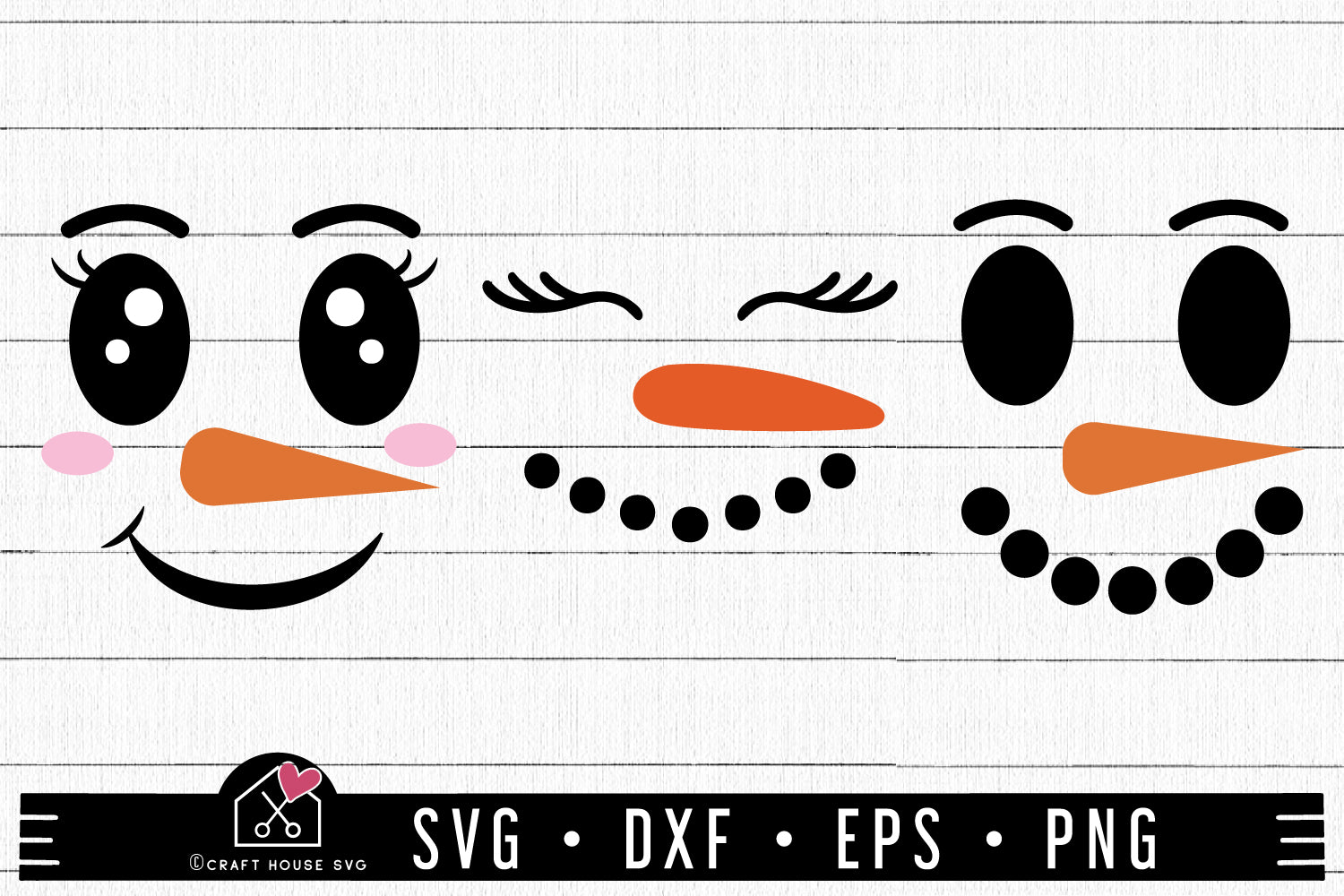 Snowman Faces SVG Christmas Cut Files