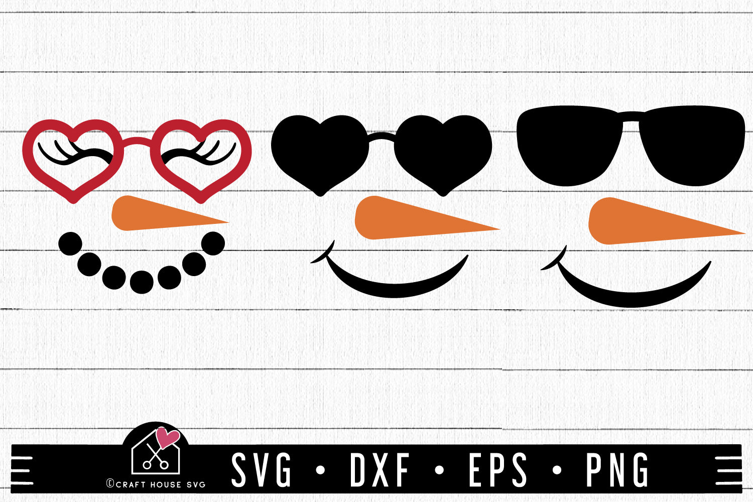 Snowman Faces SVG Christmas Cut Files