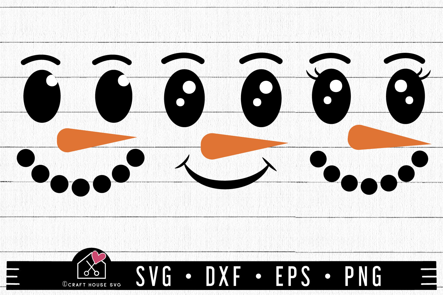 Snowman Faces SVG Christmas Cut Files