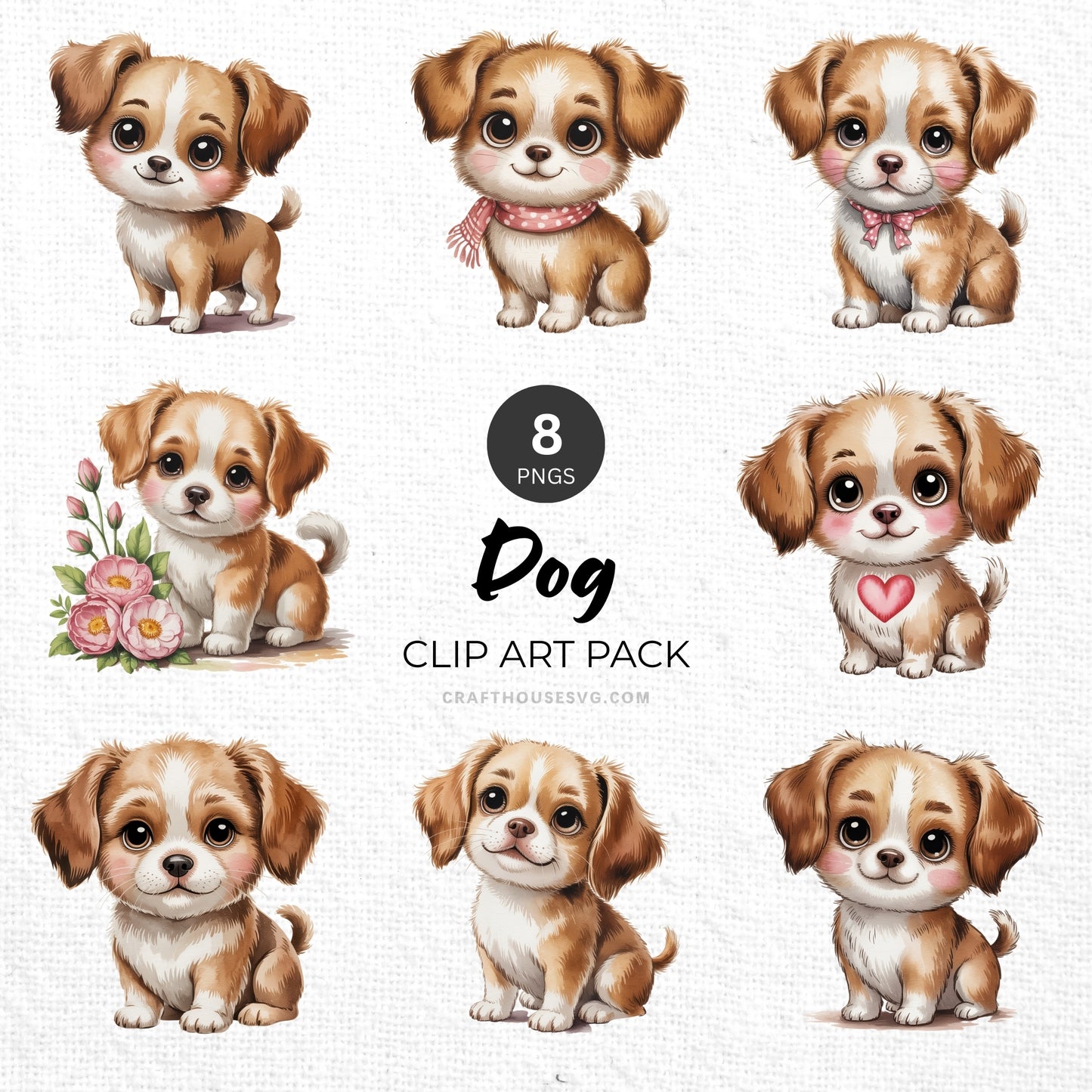 Dog Clipart Pack Sublimation Bundle PNG