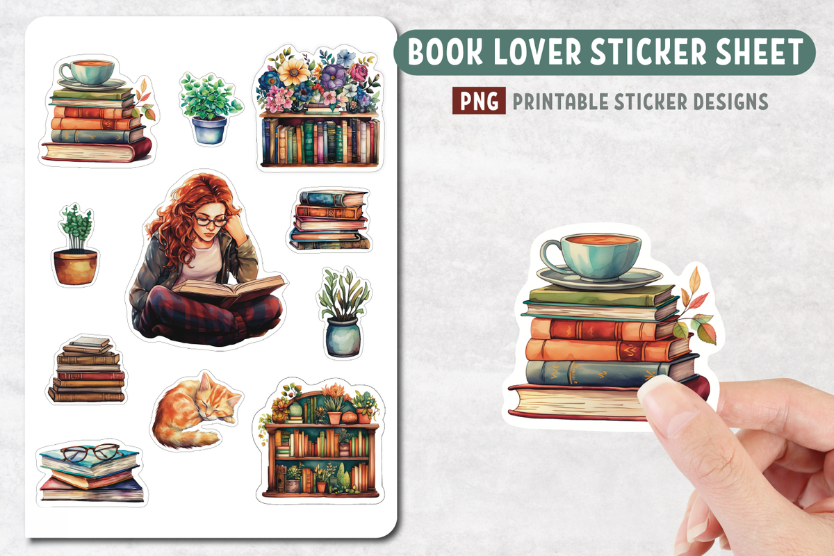 Book Lover Reading Sticker Sheet
