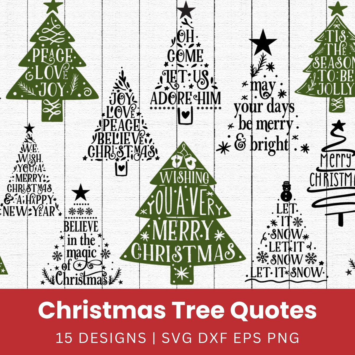 Christmas Tree Quotes SVG Bundle