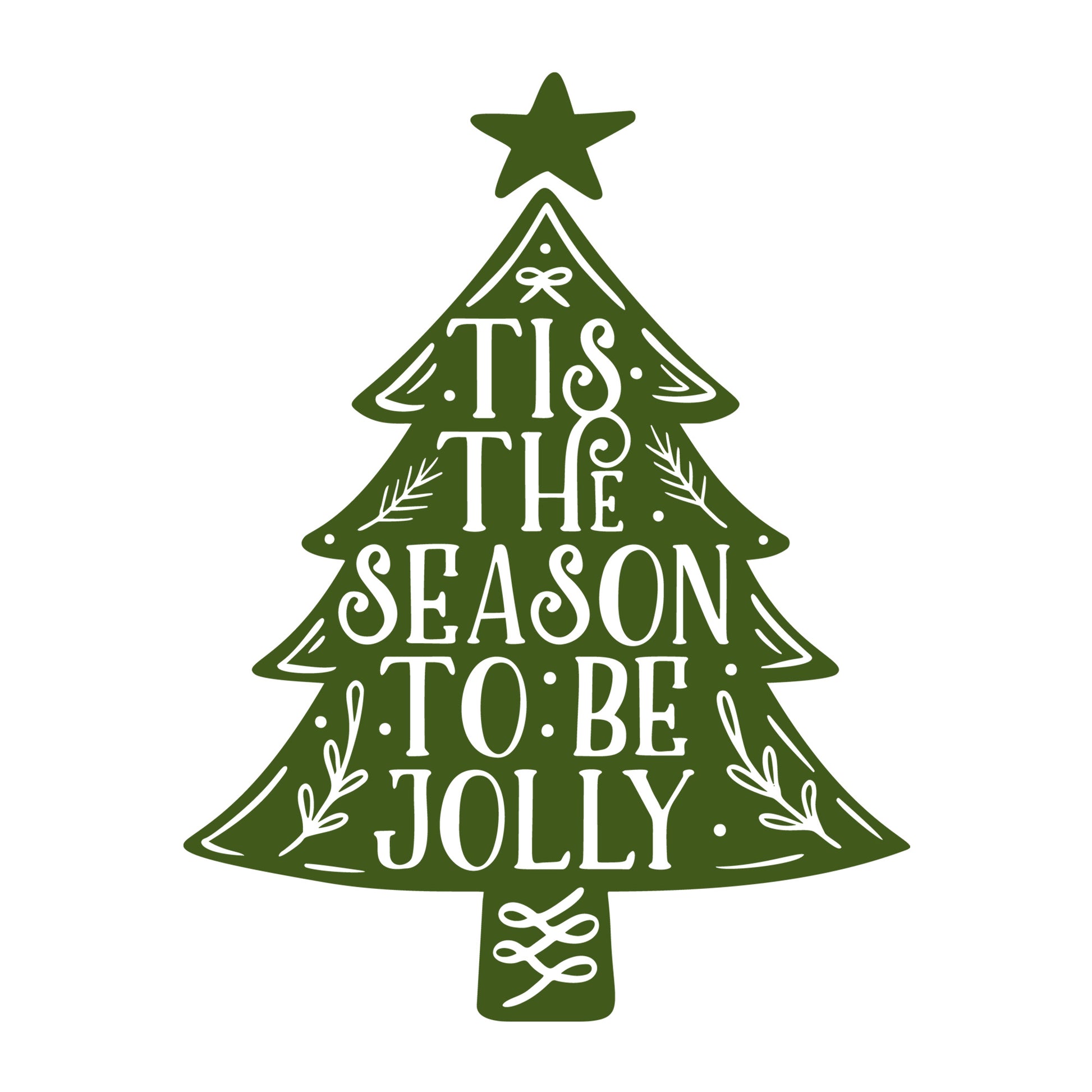 'Tis The Season To Be Jolly SVG design for Cricut, Silhouette, laser cutting, vinyl, sublimation, Christmas crafts, and DIY projects.