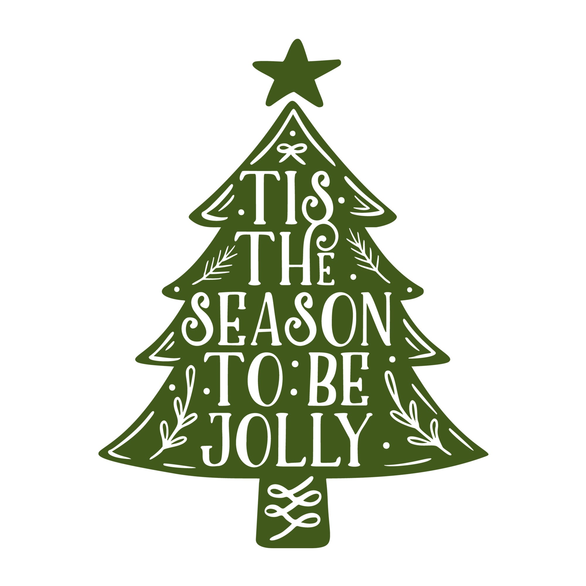 'Tis The Season To Be Jolly SVG design for Cricut, Silhouette, laser cutting, vinyl, sublimation, Christmas crafts, and DIY projects.