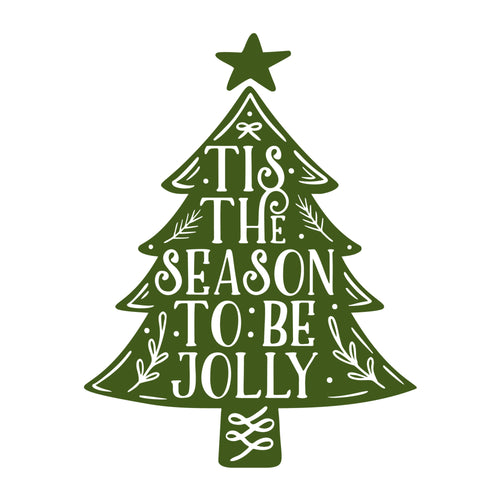 'Tis The Season To Be Jolly SVG design for Cricut, Silhouette, laser cutting, vinyl, sublimation, Christmas crafts, and DIY projects.