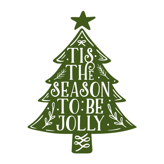 'Tis The Season To Be Jolly SVG design for Cricut, Silhouette, laser cutting, vinyl, sublimation, Christmas crafts, and DIY projects.