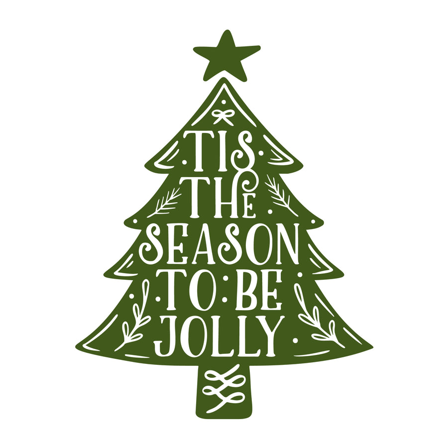 'Tis The Season To Be Jolly SVG design for Cricut, Silhouette, laser cutting, vinyl, sublimation, Christmas crafts, and DIY projects.