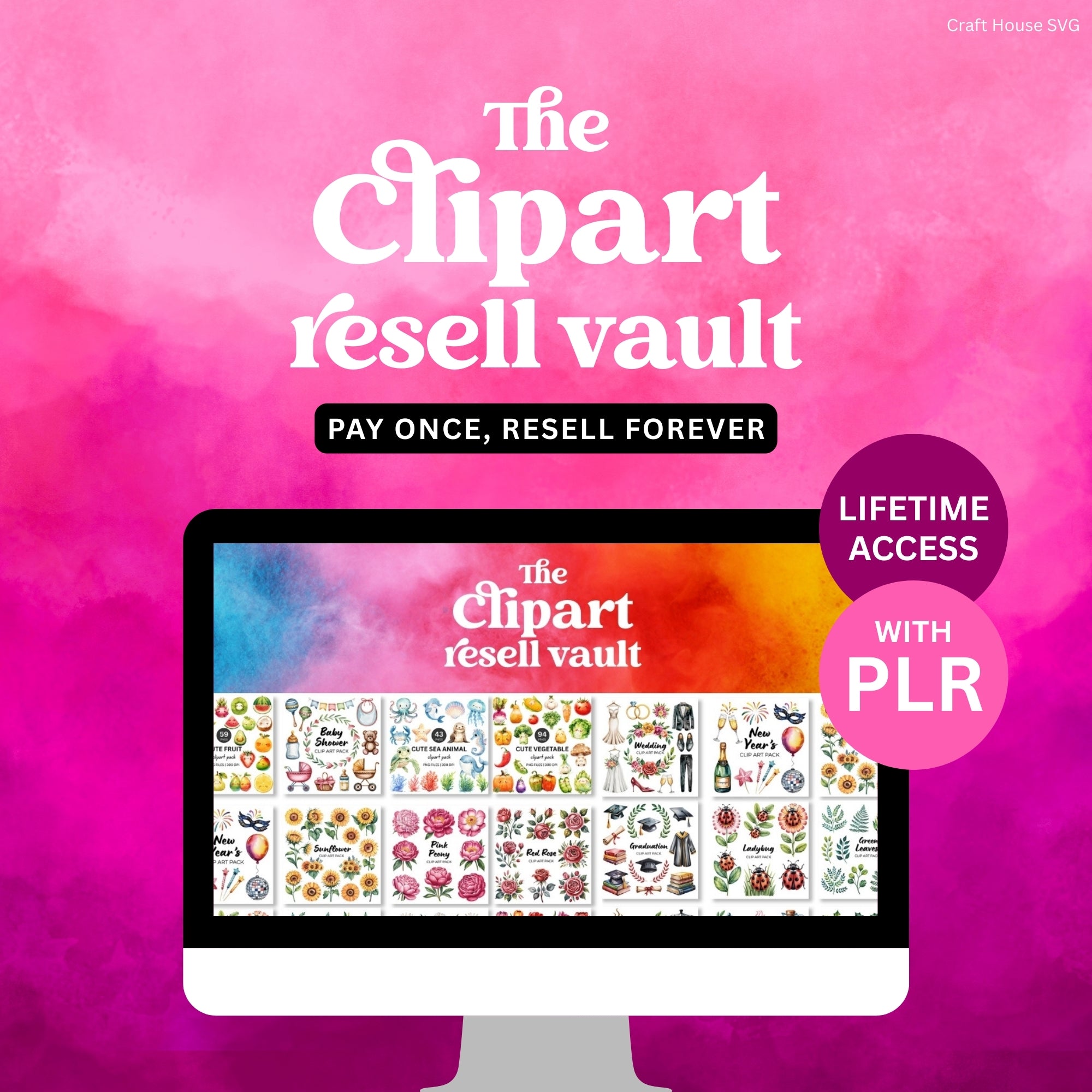 Whole Shop Lifetime Access with Resell Rights - Craft House SVG