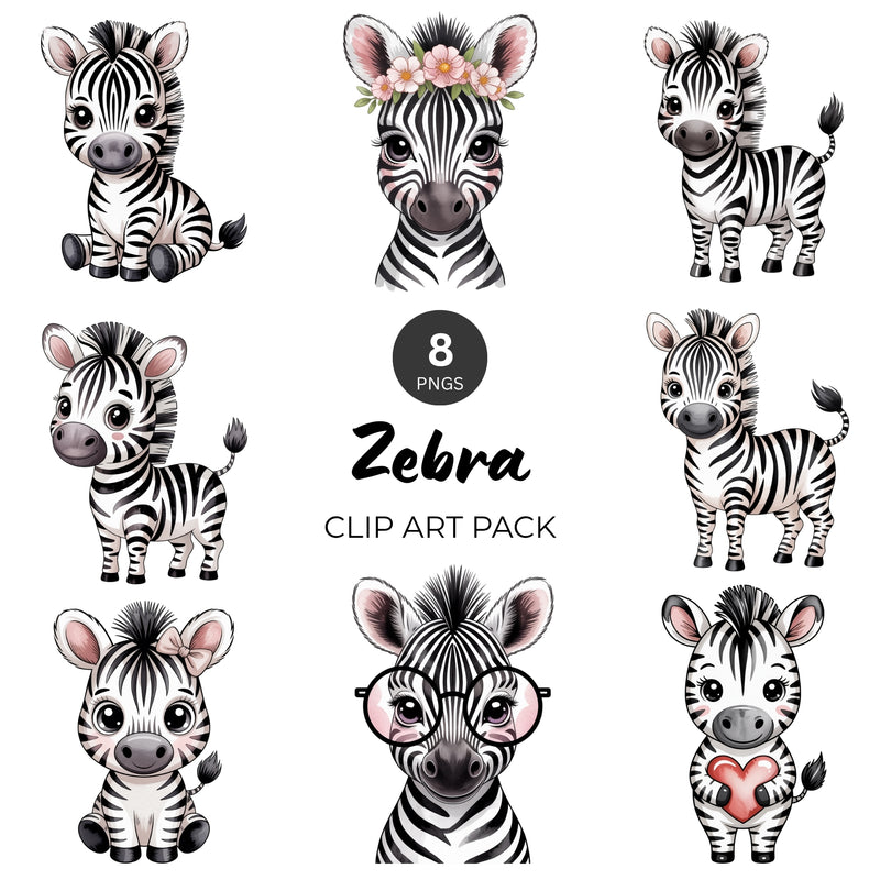 Zebra Clipart Pack