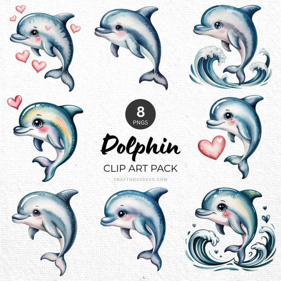 Dolphin Clipart Pack Sublimation Bundle PNG - Craft House SVG