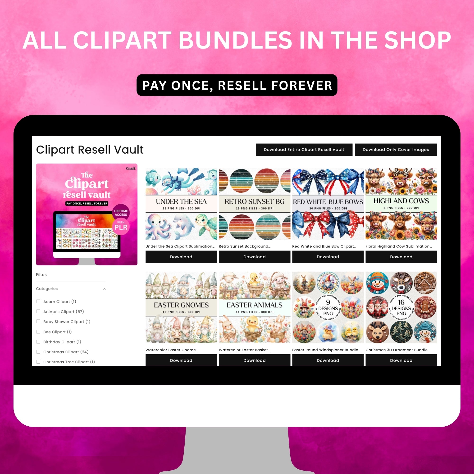The Clipart Resell Vault Lifetime Access - Craft House SVG