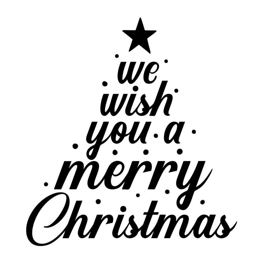 We Wish You A Merry Christmas Cursive SVG design for Cricut, Silhouette, laser cutting, vinyl, sublimation, Christmas crafts, and DIY projects.