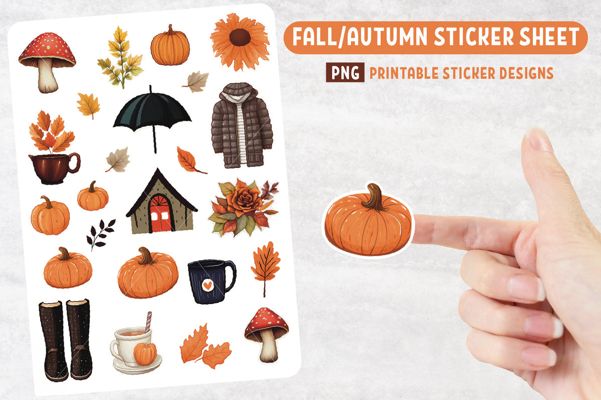 Fall Autumn Sticker Sheet Design