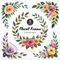 Floral Frame Clipart Pack Sublimation Bundle PNG - Craft House SVG
