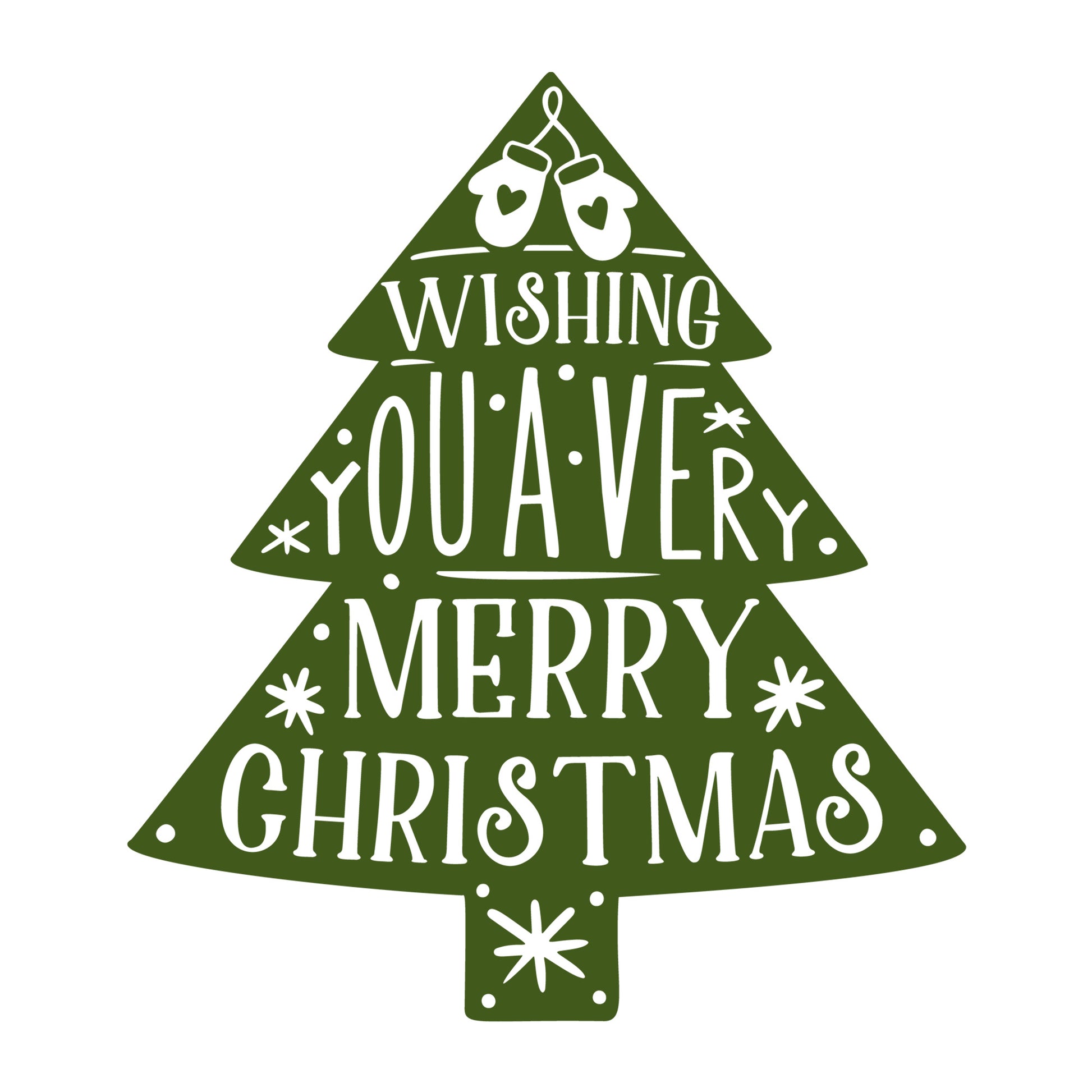 Wishing You A Very Merry Christmas SVG design for Cricut, Silhouette, laser cutting, vinyl, sublimation, Christmas crafts, and DIY projects.