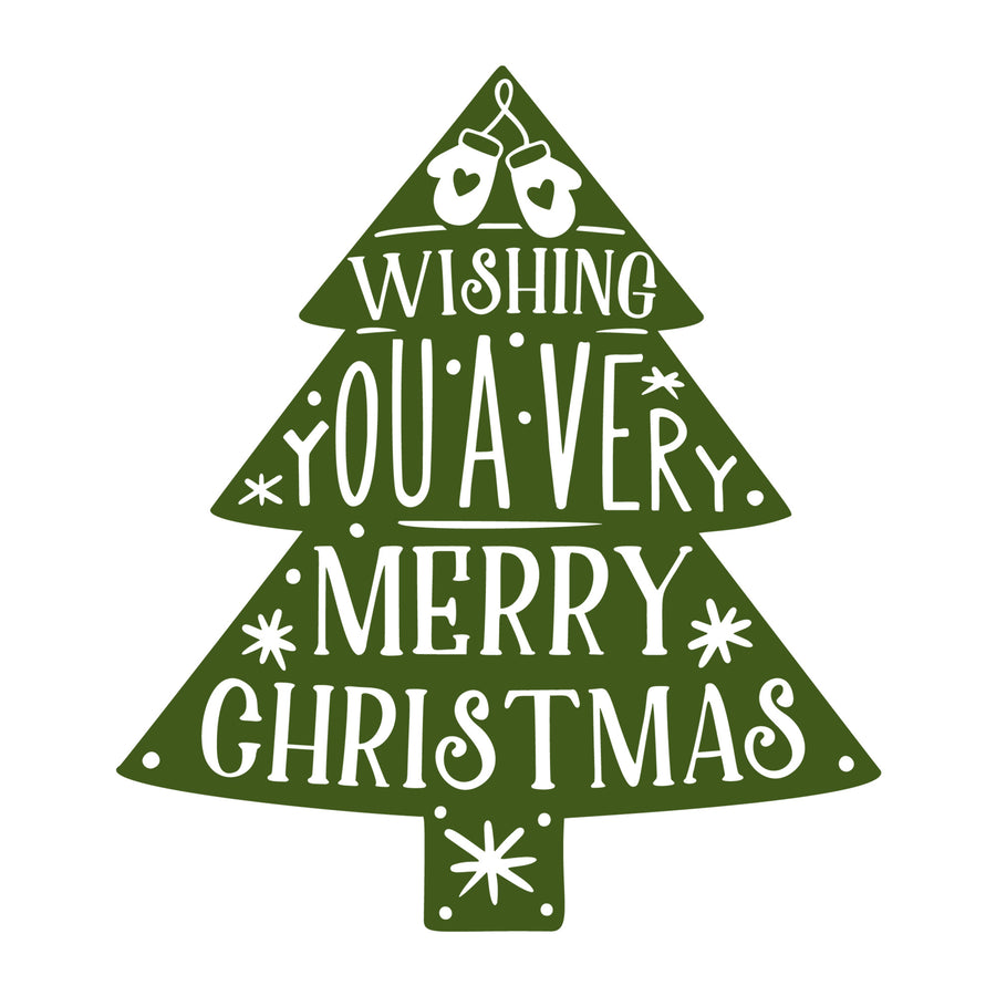 Wishing You A Very Merry Christmas SVG design for Cricut, Silhouette, laser cutting, vinyl, sublimation, Christmas crafts, and DIY projects.