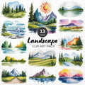Landscape Clipart Pack Sublimation Bundle PNG - Craft House SVG