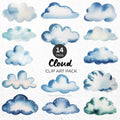 Cloud Clipart Pack Sublimation Bundle PNG - Craft House SVG